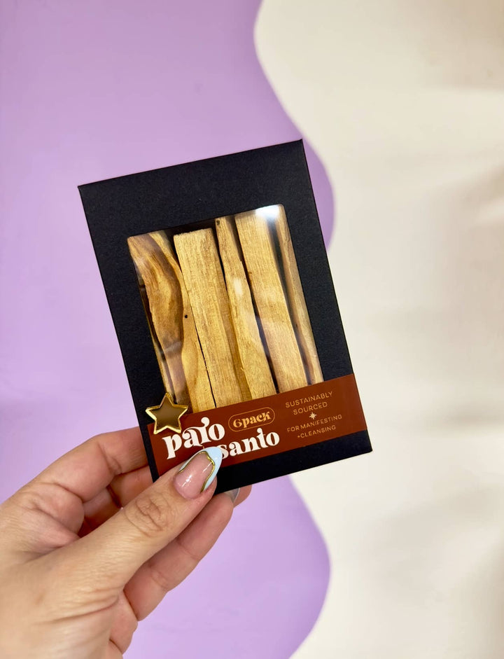 Cleanse and uplift with 6 sacred Palo Santo sticks—citrus-scented, sustainably sourced, ideal for rituals and energy clearing